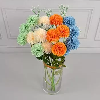 1 шт., без полива, 4 головки, модный природный ландшафтный дизайн, имитация шара, хризантема, ложный шар, хризантема