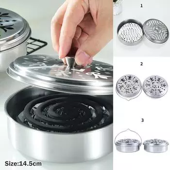 1 шт. безопасная металлическая круглая полка в рамке, портативная спиральная пластина с крышкой, держатель лотка для противомоскитной сетки ZPG