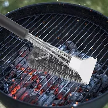 1 шт. безопасная щетка для гриля без щетины щетка для гриля барбекю - устойчивая к ржавчине нержавеющая сталь очиститель для барбекю отличные аксессуары для гриля 1pcs