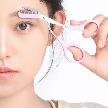 1 шт. Безопасный триммер для бровей с расческой, ножницы для бровей из нержавеющей стали с расческой, бритва для удаления волос, инструмент для макияжа и коррекции бровей