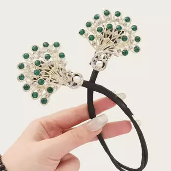 1 шт., бигуди для волос в виде павлиньего хвоста со стразами, зажим для волос Deft Bun Twister, инструмент для укладки, аксессуары красный