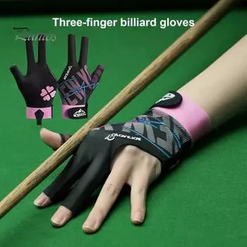 1 шт. бильярдные перчатки, эластичные, дышащие, противоскользящие, поглощающие пот, мужские и женские, для левой руки, кий для снукера, спортивные перчатки с 3 пальцами, аксессуары для бильярда S