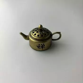 1 шт. Благовонница в китайском стиле, мини-чайник, аромалампа, сплав, форма крошечного чайника, подставка для благовоний, домашний кулон 1PC