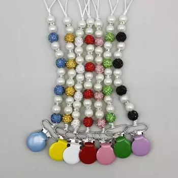 1 шт. блестящая детская соска-зажим в стиле ретро, европейская, с кристаллами, принцесса, младенец, мальчик, девочка, зажим-цепочка для соски, ребенок