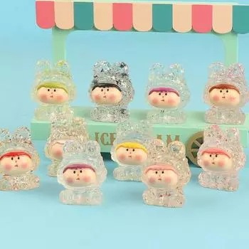 1 шт., блестящая кукла из смолы для девочек, украшения для микропейзажа, фигурка для салона автомобиля, поделки, декор для рабочего стола кофейный