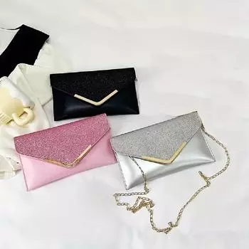 1 шт. блестящая женская сумка через плечо, простая сумка-клатч в стиле ретро, модная универсальная сумка с диагональным ремешком белый