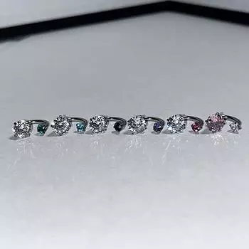 1 шт. блестящие 1,2 мм цветные циркониевые серьги из нержавеющей стали в форме уха для женщин Y2K панк ювелирные изделия аксессуары подарок фиолетовый