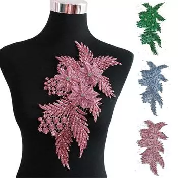 1 шт. блестящие 3D свадебные швейные аксессуары DIY ремесло кружево наклейка цветок вышивка ткань палка патч