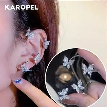 1 шт. блестящие бабочки клипсы для ушей без пирсинга серьги супер фея клипсы для ушей серьги женские украшения подарки