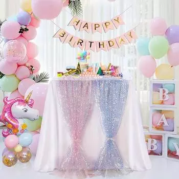 1 шт. блестящие пайетки украшение стола скатерть декор стола дорожка для дня рождения вечеринка металлик праздничный 30x183 см 30*183cm