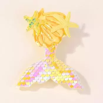 1 шт. Блестящие заколки для волос русалки для девочек, милая заколка для волос в виде морской звезды для малышей и детей, декоративная заколка для волос на челку, мультяшный красочный головной убор