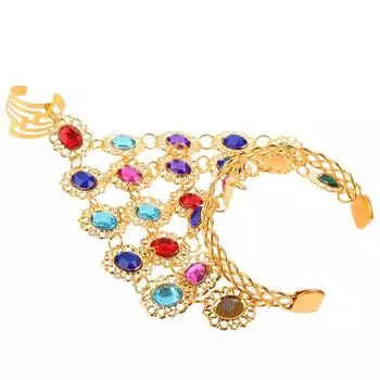 1 шт. блестящий браслет на палец для индийского танца, сценическое выступление, ювелирные изделия, очаровательный женский браслет для танца живота, аксессуары