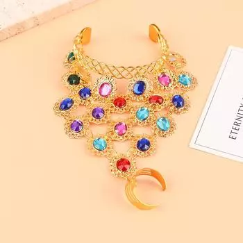 1 шт. блестящий браслет на палец со стразами для индийского танца, сценическое выступление, очаровательный женский браслет для танца живота, аксессуары 1