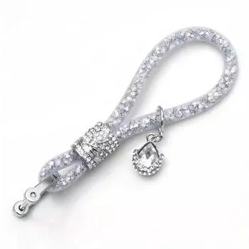 1 шт. Блестящий брелок для ключей автомобиля со стразами для женщин, гламурный аксессуар для ключей с блестящими кристаллами белый