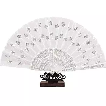 1 шт., блестящий складной танцевальный веер, традиционный танцевальный веер, веер для выступлений в китайском стиле с павлином, веер с принтом павлина 43 см