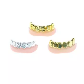 1 шт. Bling Grillz накладные зубы оптом на Хэллоуин, день рождения, золото, серебро