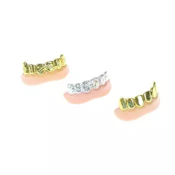 1 шт. Bling Grillz накладные зубы оптом на Хэллоуин, день рождения, золото, серебро 1pc