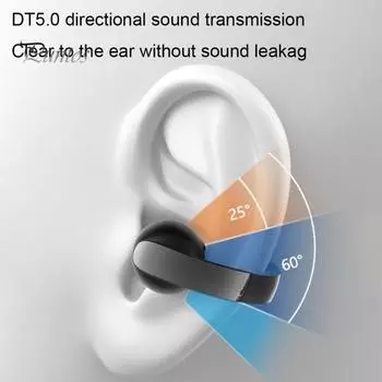 1 шт. Bluetooth-совместимые беспроводные наушники IPX5 Водонепроницаемые стереозвуковые шумоподавляющие спортивные наушники-клипсы для ушей чёрный