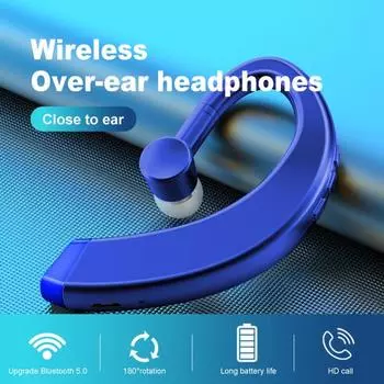 1 шт. Bluetooth-совместимые наушники 5.0 с ушным крючком Life Водонепроницаемая вращающаяся стереогарнитура чёрный