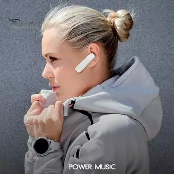 1 шт. Bluetooth-совместимые наушники-вкладыши стерео мини-бас гарнитура Handsfree беспроводная для мобильного телефона чёрный