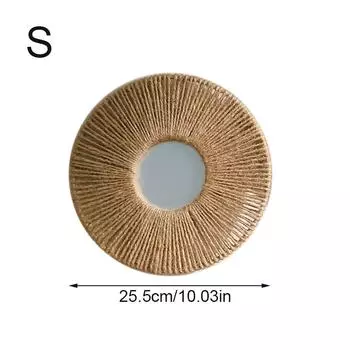 1 шт. Богемное настенное зеркало из джутовой веревки ручной работы Зеркало для украшения стен Экологичное плетеное зеркало Бохо настенное искусство Оригинальность 30/15 см