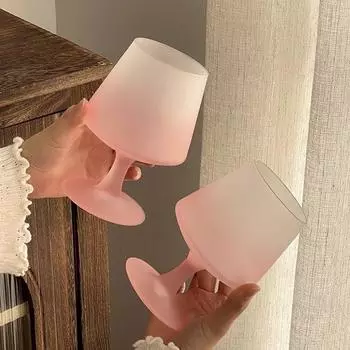 1 шт. Бокал для мороженого, атмосферная высокая чашка, высококачественное стекло, французский стиль, градиент, розовый, матовый материал, девичьи сердечки, аксессуары 450ml