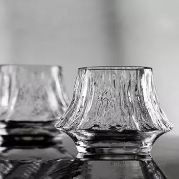 1 шт. Бокал для виски в японском стиле, гора Фудзи, нерегулярный старомодный стакан для виски, чашка для вулканического вина, произведение искусства, подарочная коробка, стакан для виски, бренди, снифтер F 220ml