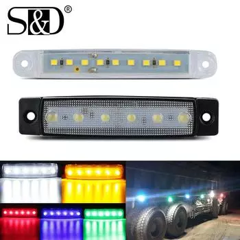 1 шт., боковые габаритные индикаторы для грузовика, прицепа, автомобильный сигнал, задний предупредительный задний фонарь, светодиодный 9SMD 6SMD, сигнальная лампа 12 В 24 В 9SMD синий