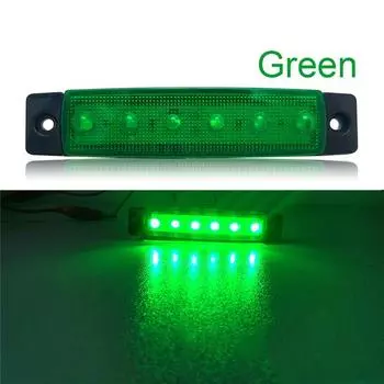 1 шт. Боковые габаритные огни для прицепа грузовика, габаритные огни, автомобильные тормоза, задние фонари, 6 светодиодов, 12 В/24 В, предупреждающая сигнальная лампа красный