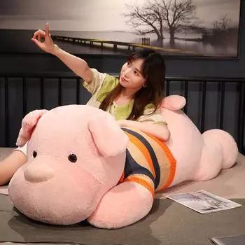 1 шт. Большая имитация пушистой коричневой собаки, плюшевая милая мягкая кукла, детские успокаивающие игрушки, подушка для сна, детский подарок на день рождения 70cm белый