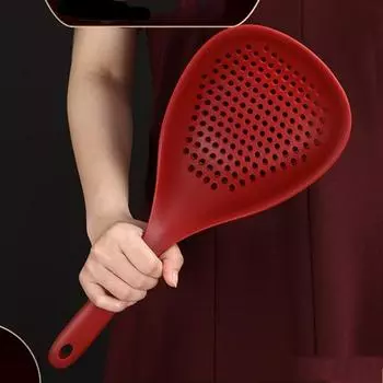 1 шт. Большая силиконовая ложка-ситечко для еды, креативная кулинарная лопатка, дуршлаг и сито для супа для домашней кухни, большая ложка для процеживания еды Light luxury colander