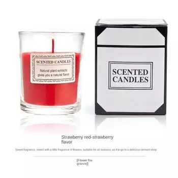 1 шт. Большая стеклянная чашка, романтическая праздничная атмосфера, ароматическая свеча, подарок на выпускной, соевый воск, ароматерапевтическая ароматическая свеча strawberry