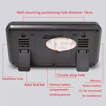 1 шт., Большие цифровые настенные часы, светодиодный дисплей, цифровой будильник, светодиодные большие электрические часы с датой, неделей, температурой, регулир. белый