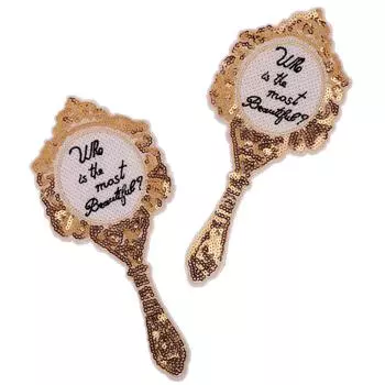 1 шт., большие мультяшные волшебные зеркала, аппликации из пайеток, нашивки с вышитыми буквами для одежды, футболок, платьев, джинсов