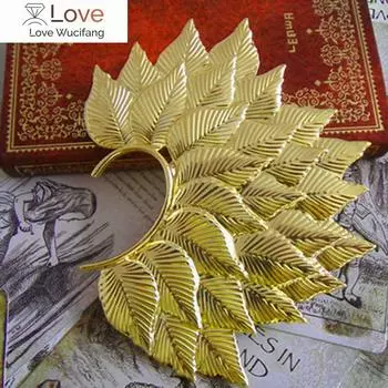 1 шт. Большие серьги-манжеты в виде листьев, не прокалывающие уши, клипса на одну сторону, модные ювелирные изделия