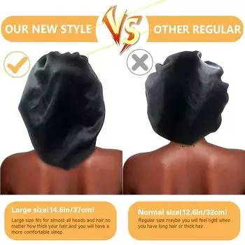 1 шт., большой атласный чепчик, шелковый чепчик, повязка на голову для женщин, уход за волосами, шапочка для сна с эластичной мягкой лентой, большие чепчики