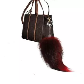 1 шт., большой брелок для ключей в виде лисохвоста, женский кулон, брелок для сумки, подвески из искусственного меха, разноцветный