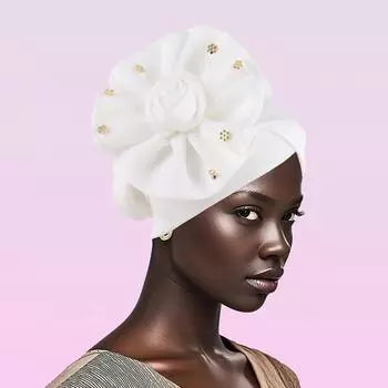 1 шт. большой цветок этнический стиль тюрбан шляпа летний головной убор солнцезащитный хиджаб мусульманский однотонный цвет индийский колпак оборки головные уборы