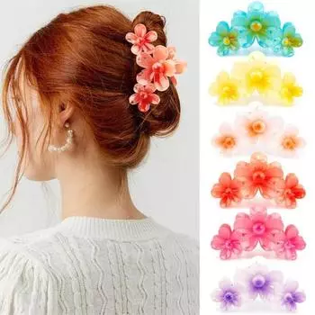 1 шт. большой цветок заколка для волос 4.3 дюйма для женщин и девочек краб для волос гавайские заколки для волос для тонких средних волос