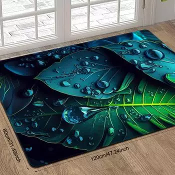 1 шт., большой ковер для гостиной, ковер с принтом листьев тропического леса, коврик для входа в помещение и на улицу, быстросохнущий коврик для кухни, коврик для ног в прачечной и туалете 40x60cm