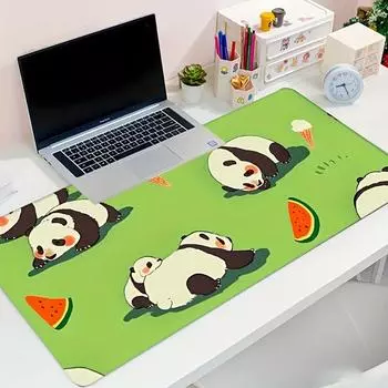1 шт., большой коврик для мыши с рисунком панды из мультфильма, игровой коврик для офиса и компьютерной комнаты для мальчиков и девочек, нескользящий коврик для киберспорта