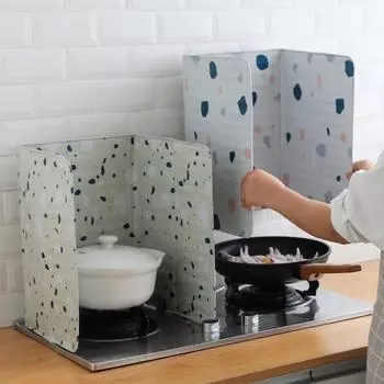 1 шт., большой размер, защита от брызг масла, алюминиевая фольга, масляный барьер, плита для приготовления пищи, защита от разбрызгивания масла, перегородка для зоны приготовления пищи на плите 1PC зелёный