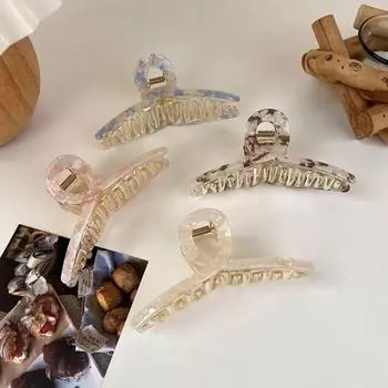 1 шт., большой зажим для волос из ацетата, женские винтажные зажимы для волос, зажим для волос, краб, модные женские заколки для девочек, аксессуары для волос, головные уборы кофейный