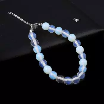 1 шт., браслет из энергетического натурального камня с круглыми бусинами, богемный стиль Рейки, целебный кристалл, аметист, агат, драгоценные камни, браслеты для женщин и мужчин, ювелирные изделия, подарки 1Pc/18+5cm