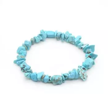 1 шт., браслет из натурального камня, нерегулярный кристалл, аметист, агат, флюорит, синяя бирюза, опал, браслеты для женщин и мужчин, ювелирные изделия 19 см 1Pcs/Turquoise