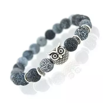 1 шт. Браслет из натурального камня для женщин и мужчин, ювелирные изделия ARI серый