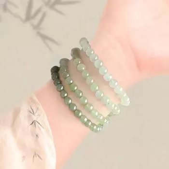 1 шт. Браслет Кои для подруги из нефрита Хотиан, красивый подарок на день рождения, стеклянная нить на удачу, бусины из натурального камня