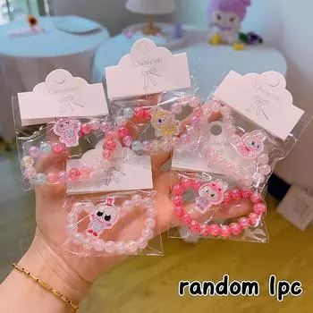 1 шт. браслет Labubu, мультяшный детский цветной браслет из бусин для девочки, подарка на день рождения, для гостей, детские аксессуары для рук