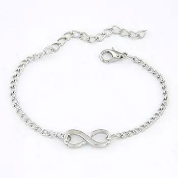 1 шт. Браслет Счастливое число 8 Летний браслет Женский модный ювелирный браслет ARI серебряный