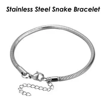 1 шт. Браслет в виде змеи из нержавеющей стали, оптовая продажа, браслет в виде змеи, золотой браслет для женщин или мужчин